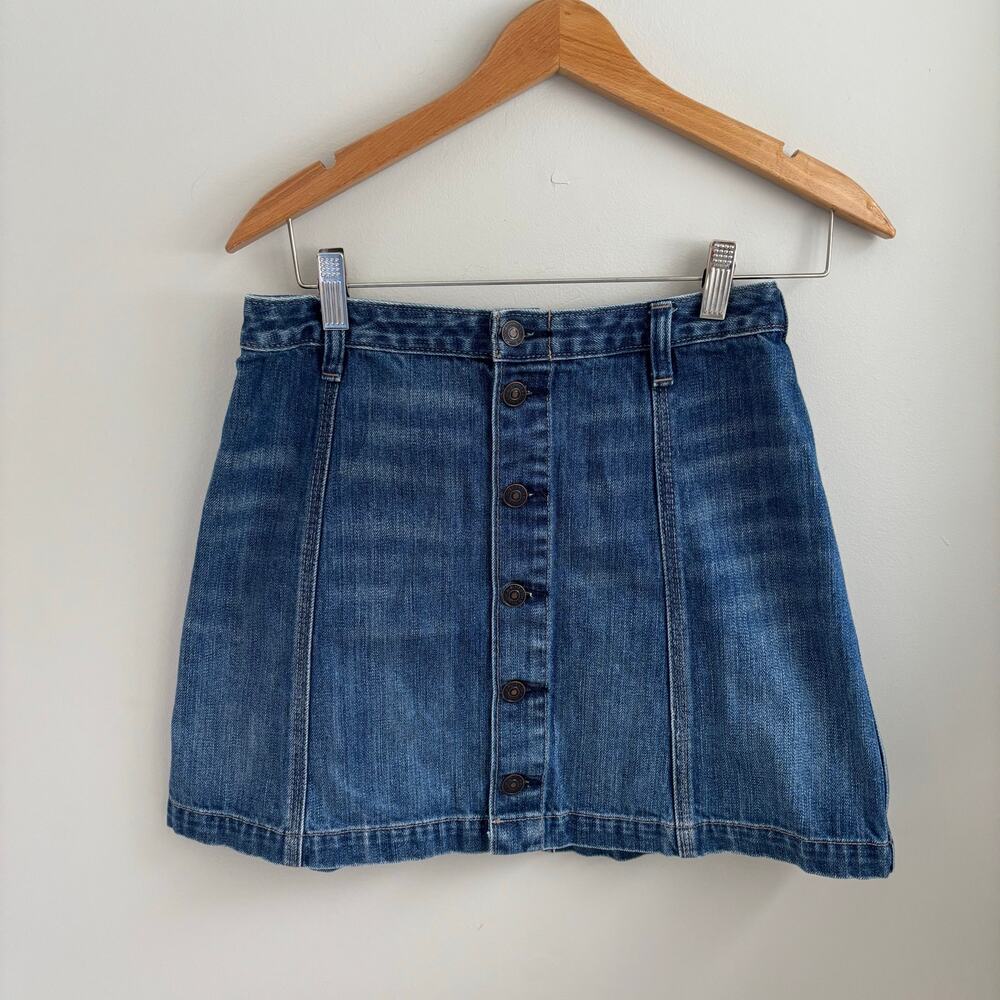 Abercombie & Fitch Women's Denim Mini Skirt Button Front Size 6
